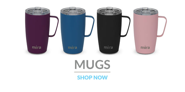MIRA Coffee Mug Cup with Handle and Lid, 18 oz - Gift