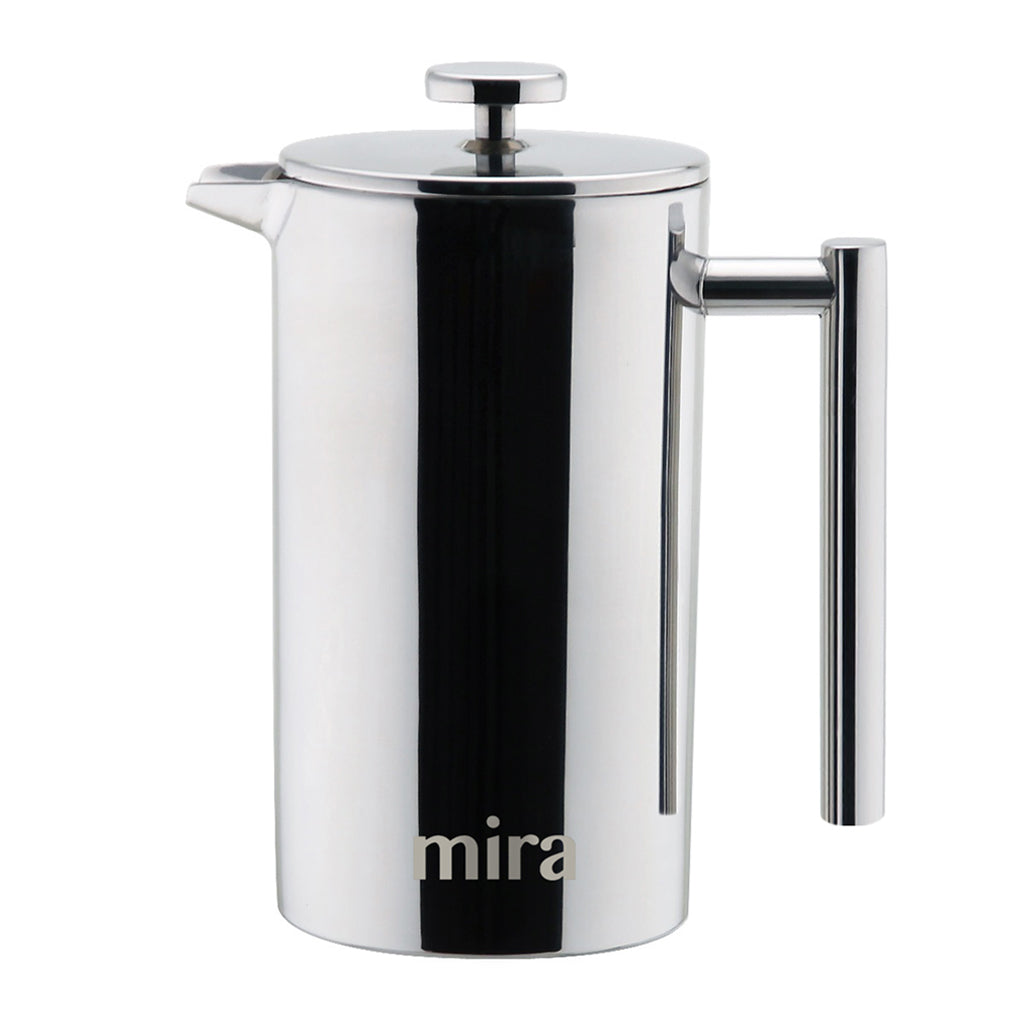 Mira 12 oz Stainless Steel French Press Coffee Maker, Pearl Blue