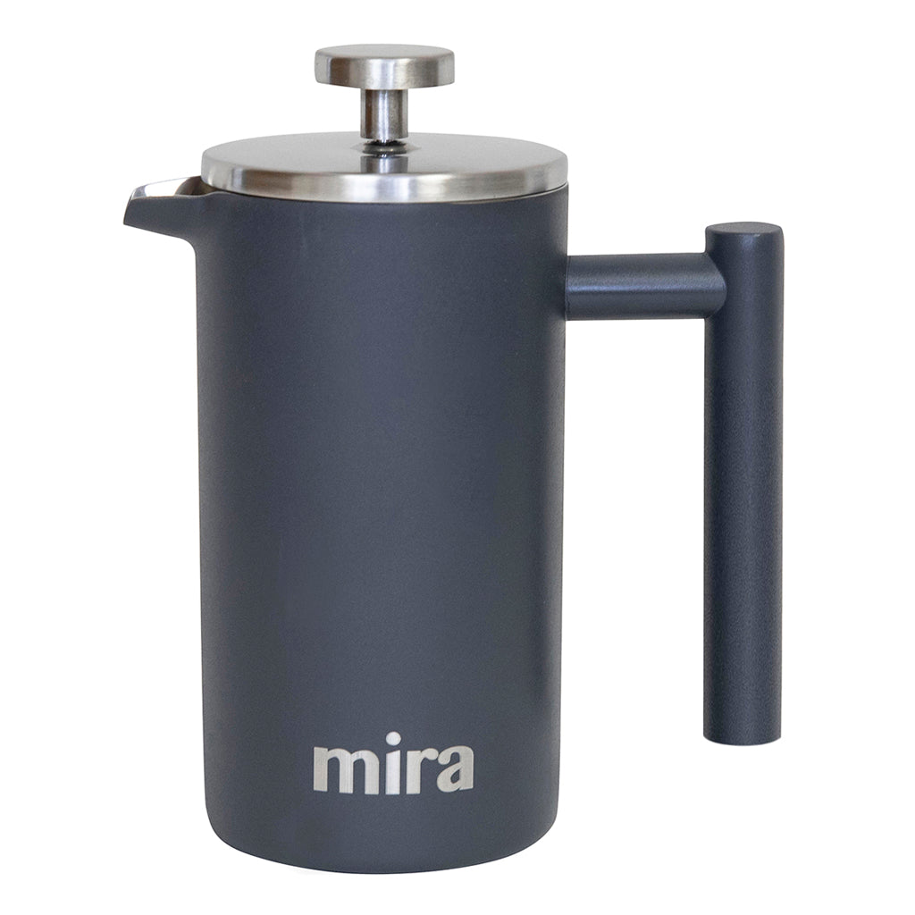 Mira 12 oz Stainless Steel French Press Coffee Maker, Pearl Blue
