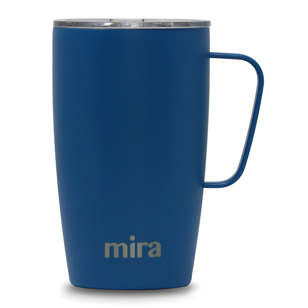 MIRA 14oz Coffee Mug with Handle & Screw on Lid, Stainless Steel Vacuum  Insulated Tumbler, Pearl 