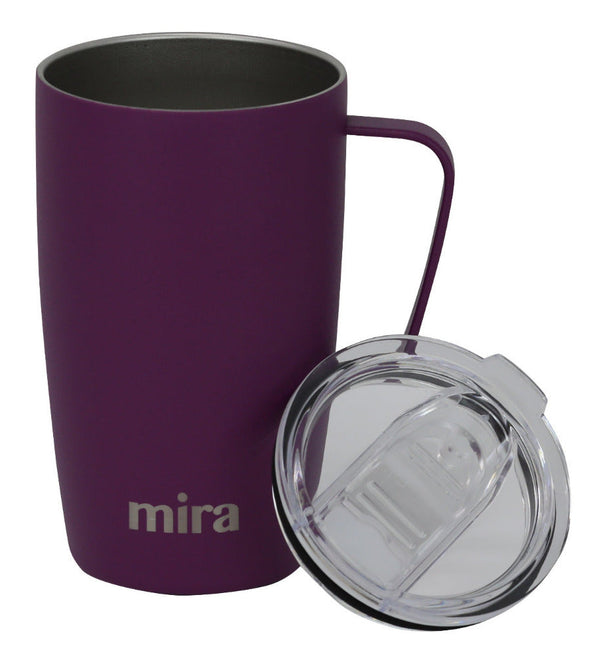 MIRA Coffee Mug Cup with Handle and Lid, 18 oz - Gift