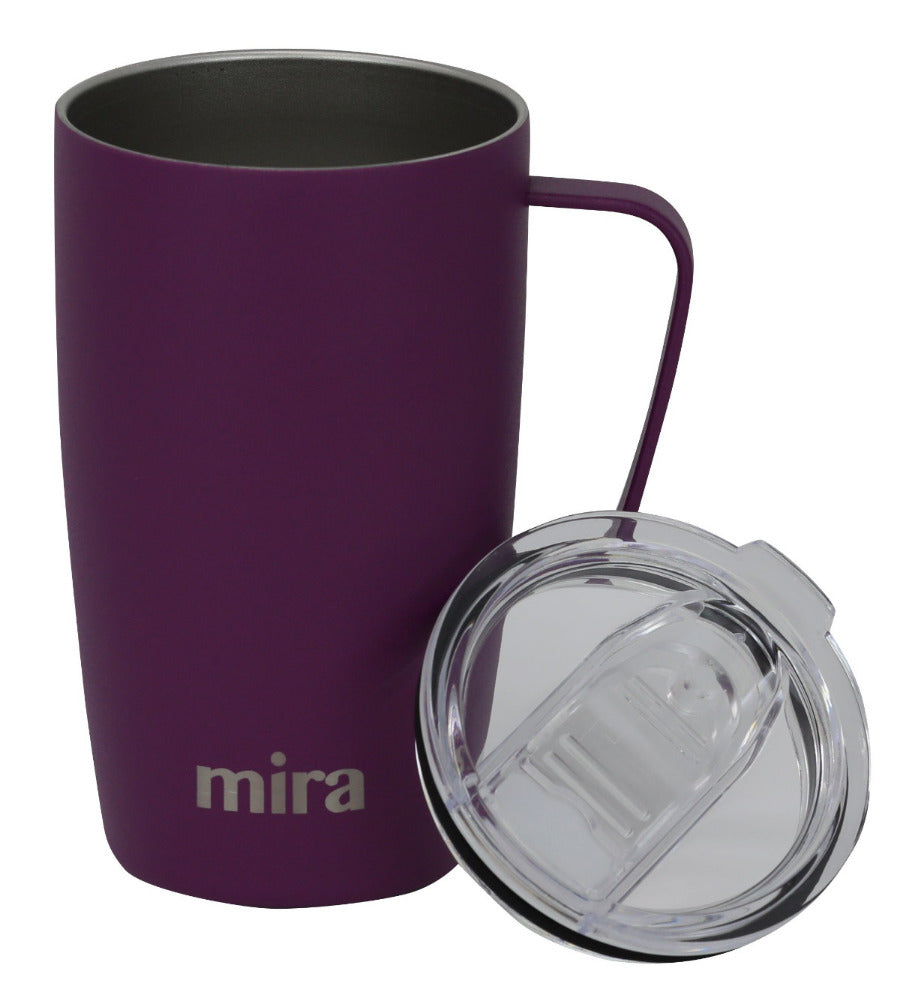 Stainless Steel Insulated 16 Oz Coffee Mug With Lid & Handle