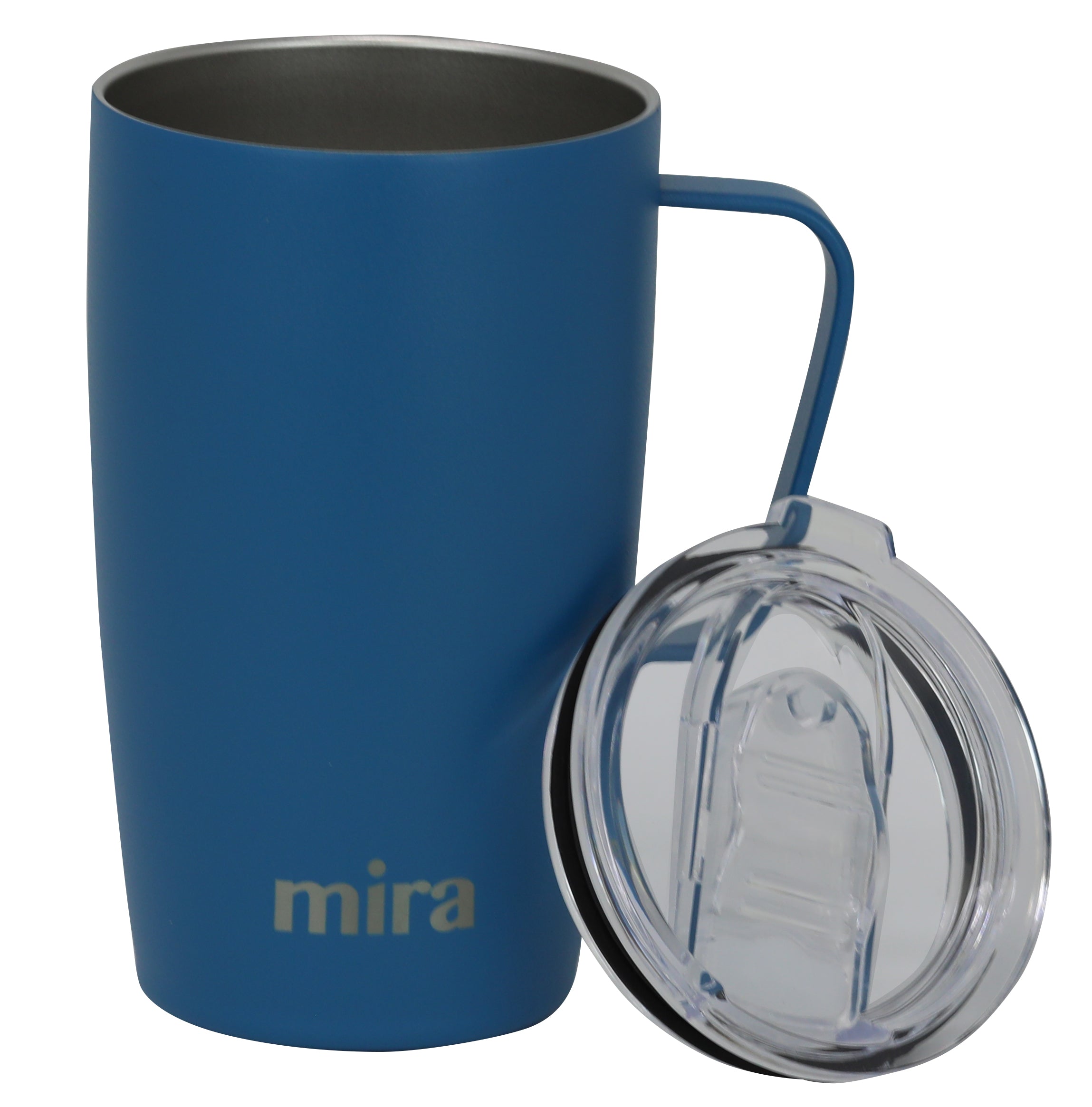 MIRA Coffee Mug Cup with Handle and Lid, 14 oz Stainless Steel 