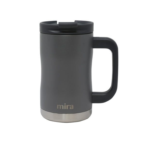 MIRA Coffee Mug Cup with Handle and Lid, 14 oz  Stainless Steel