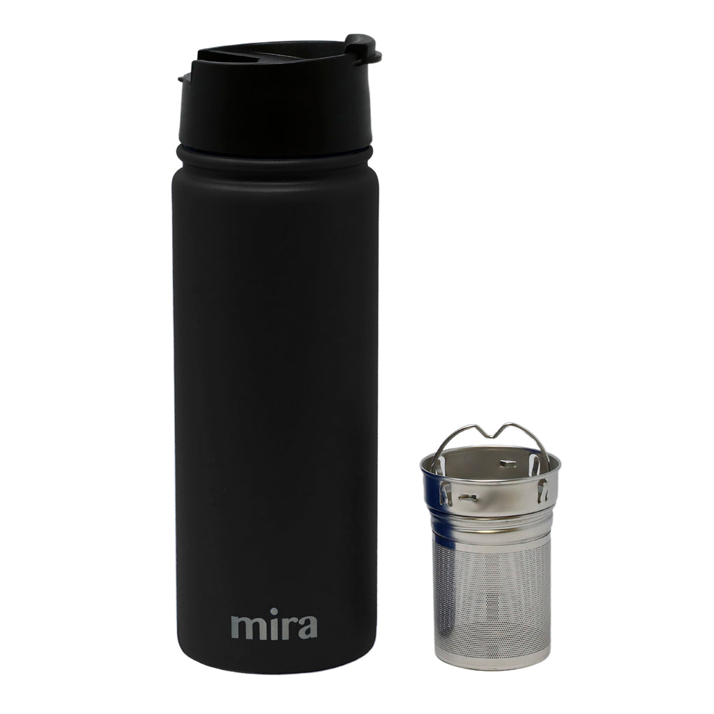Mira 12 oz Stainless Steel Insulated Travel Mug for Coffee & Tea - Vacuum Insulated Car Tumbler Cup with Spill Proof Twist on Flip Lid - Thermos Keeps