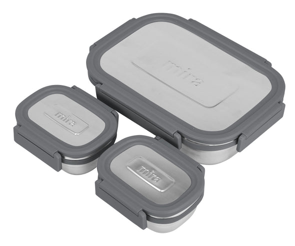 MIRA Stainless Steel 3 Set Lunch Box Food Storage Containers