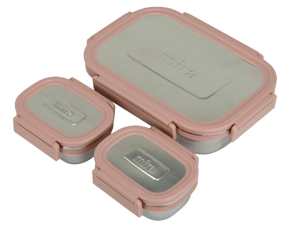 MIRA Stainless Steel 3 Set Lunch Box Food Storage Containers