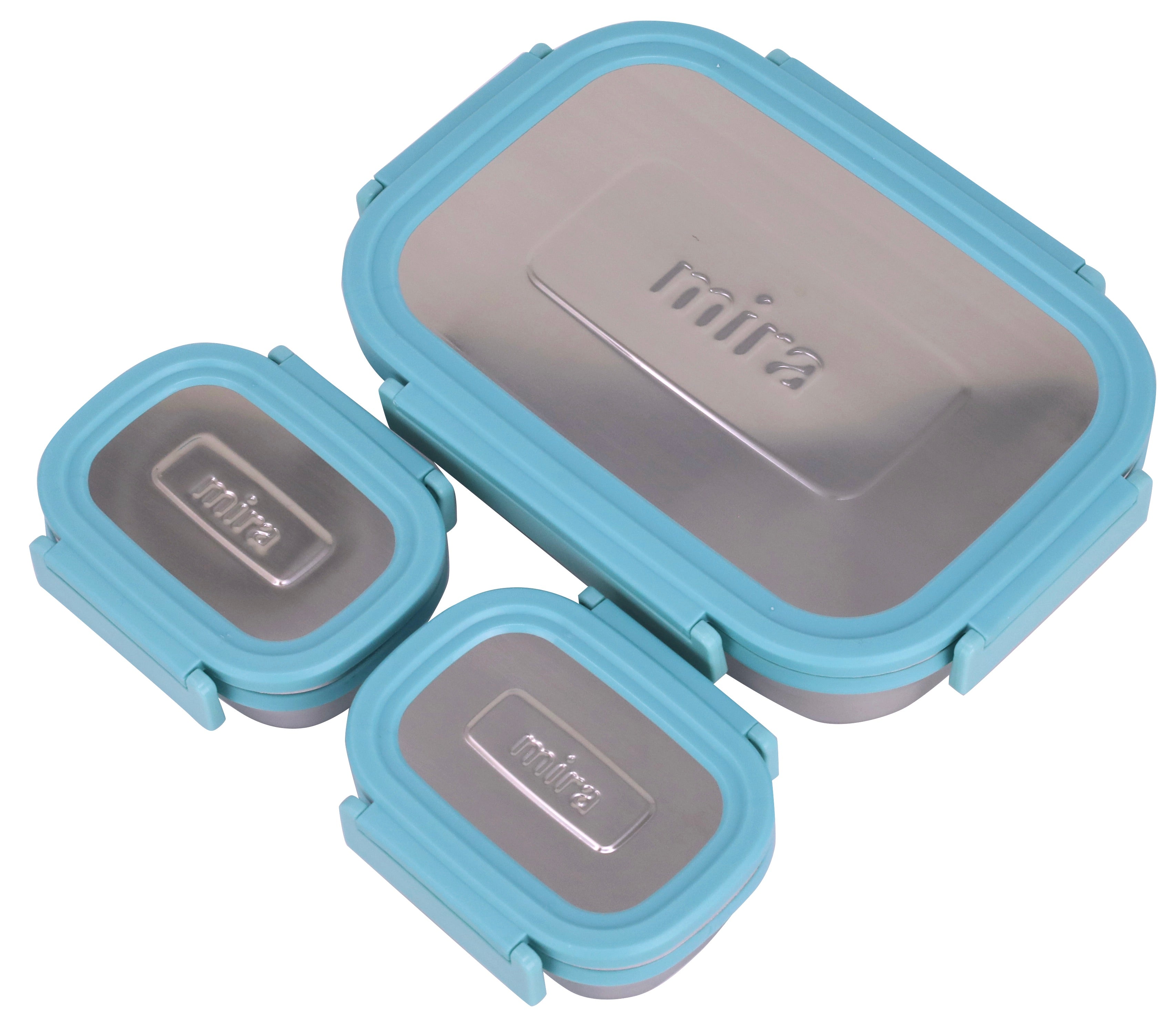 MIRA Stainless Steel 3 Set Lunch Box Food Storage Containers