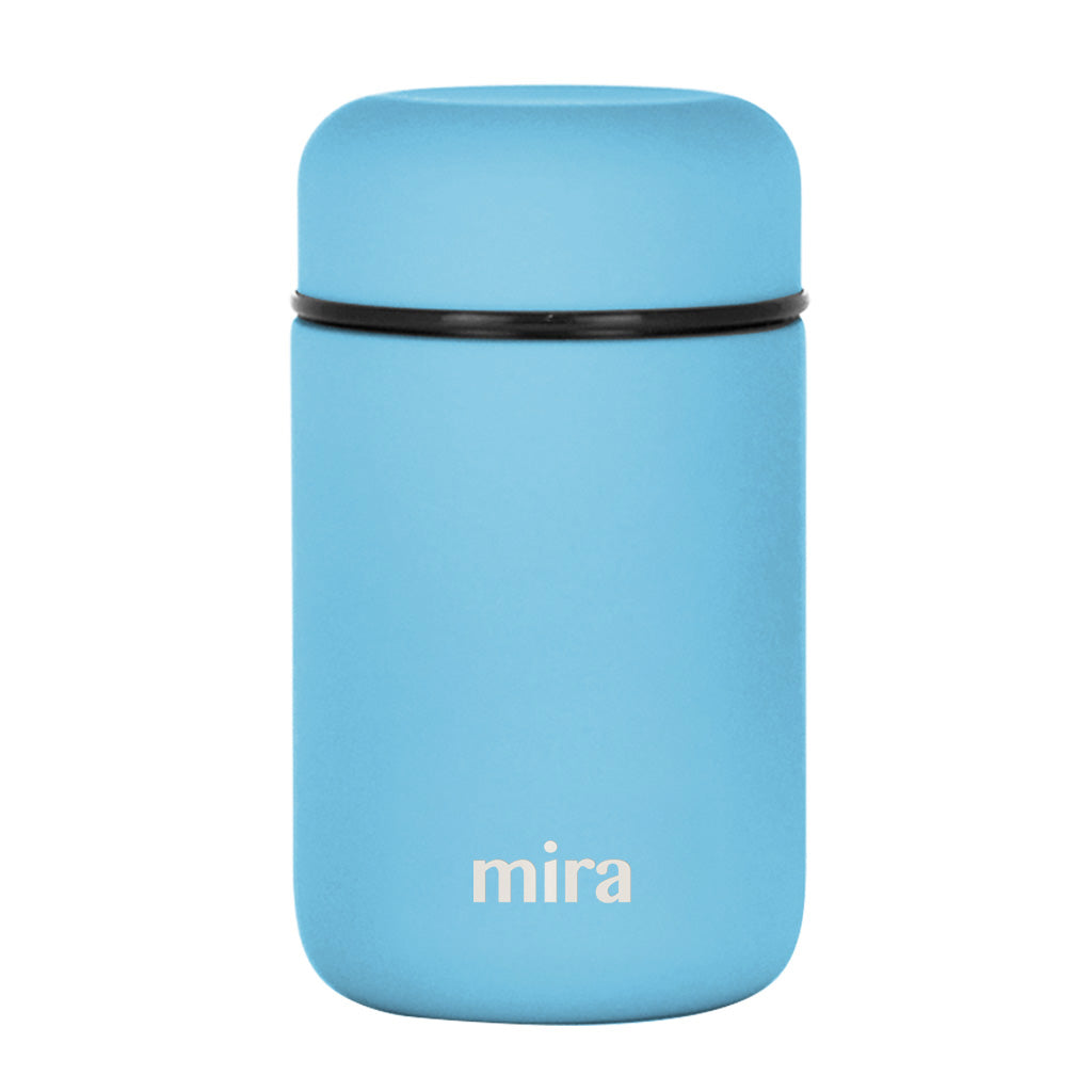 MIRA 15oz Thermos Food Jar with Spoon, Stainless Steel Vacuum Insulated,  Black 