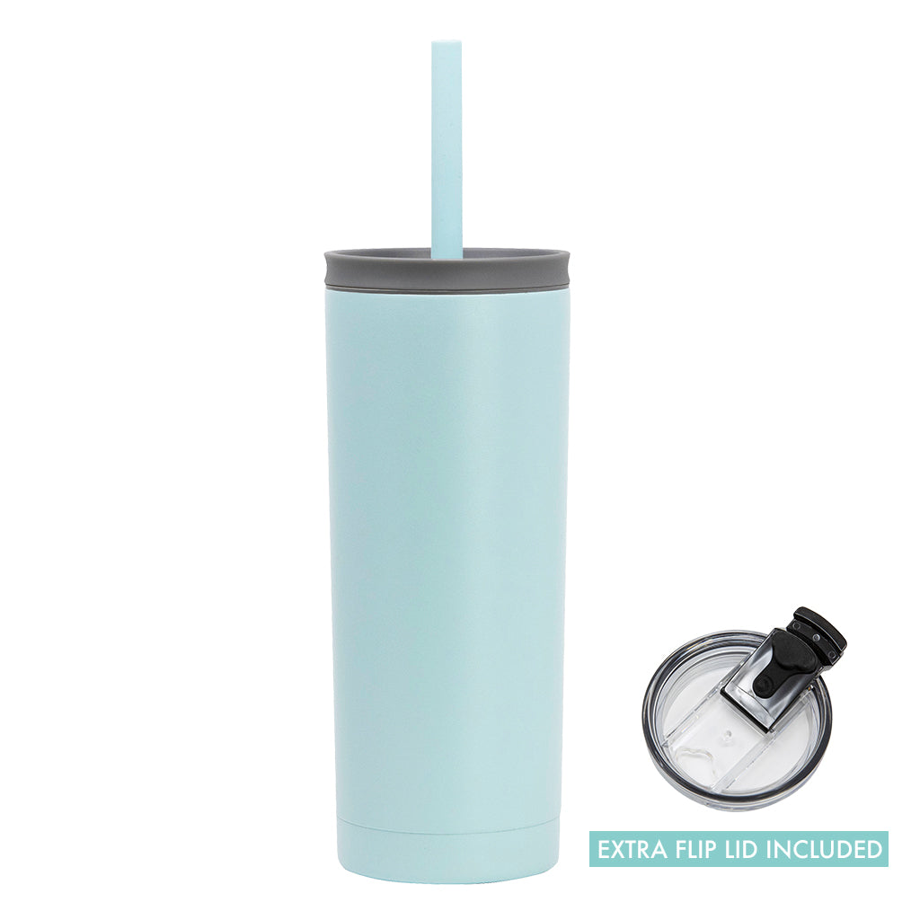 Voyager Travel Mug with Flip Lid + Straw - 16oz – White Rhino Coffee