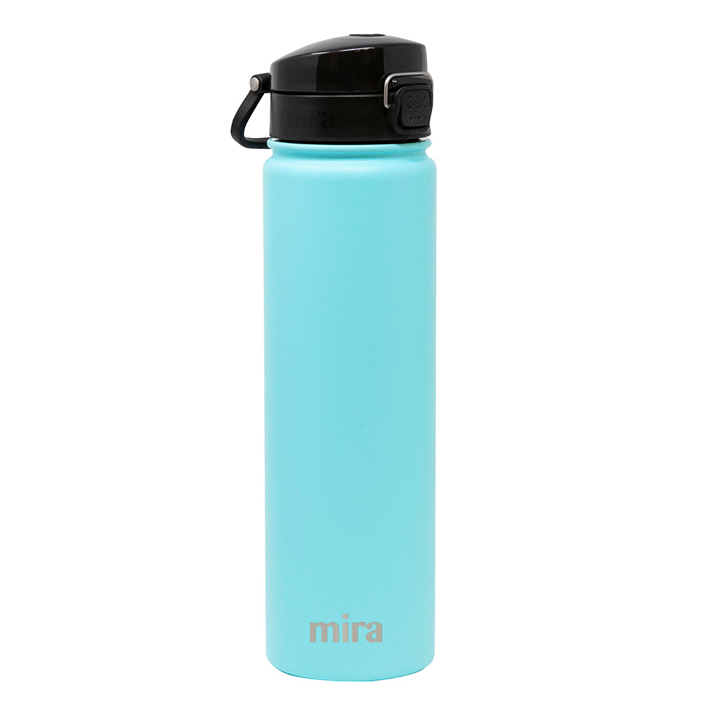 MIRA 24oz Insulated Stainless Steel Water Bottle Hydro Thermos Flask, One  Touch Spout Lid Cap, Robin Blue 