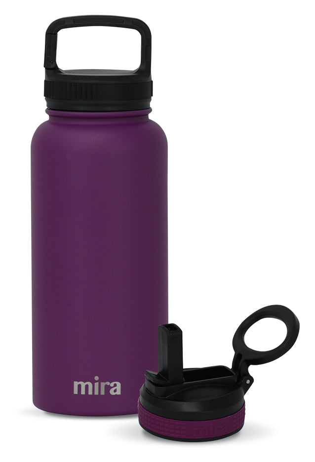 MIRA 32 Oz Thermos Water Bottle with Straw Lid - Double Walled
